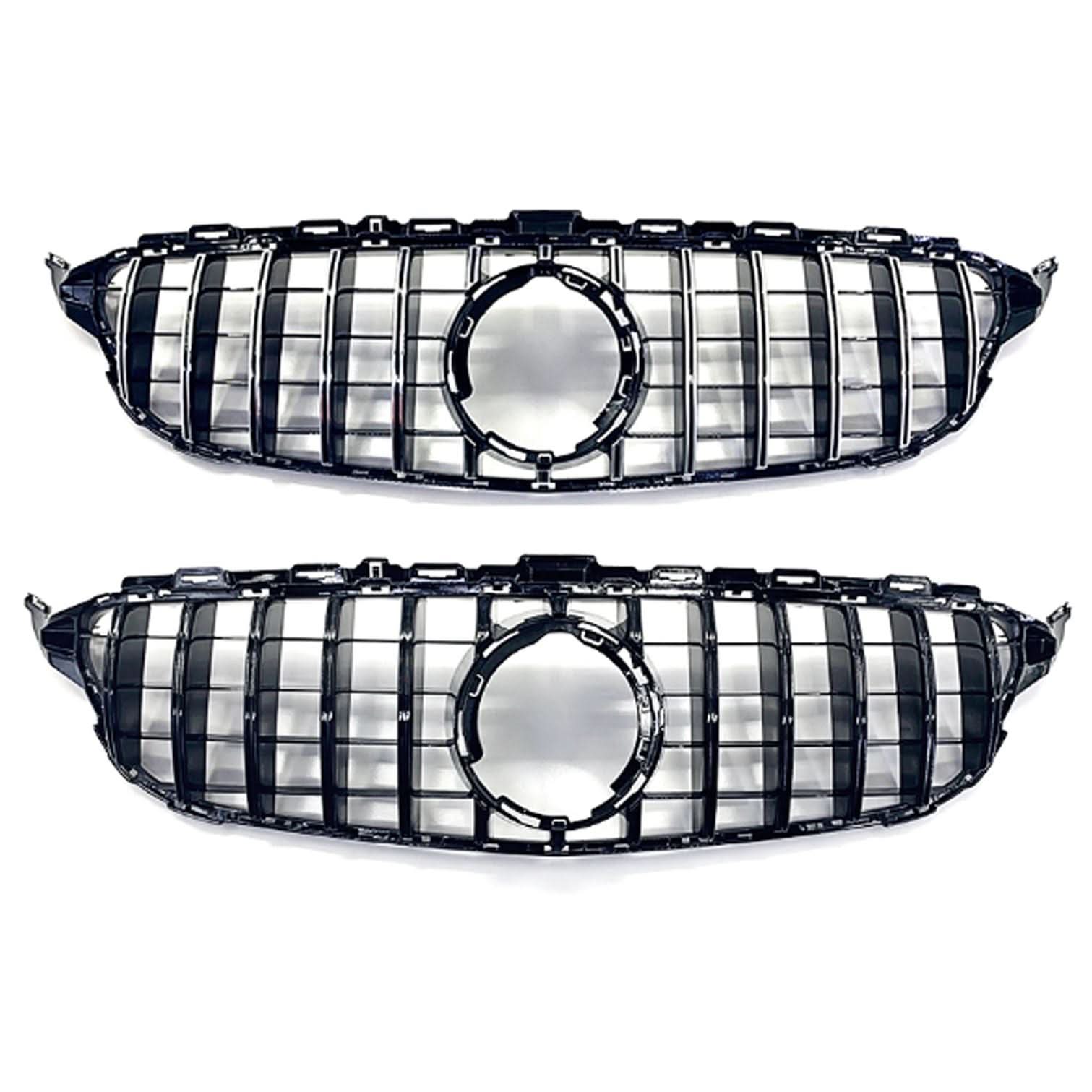 GT Style Silver Front Grille for Mercedes Benz W205 C Class 19-21 - Carbon Factory