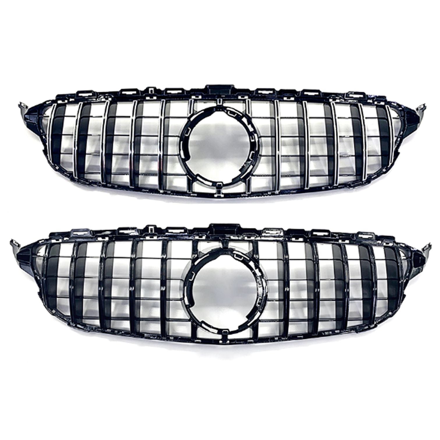 GT Style Silver Front Grille for Mercedes Benz W205 C Class 19-21 - Carbon Factory