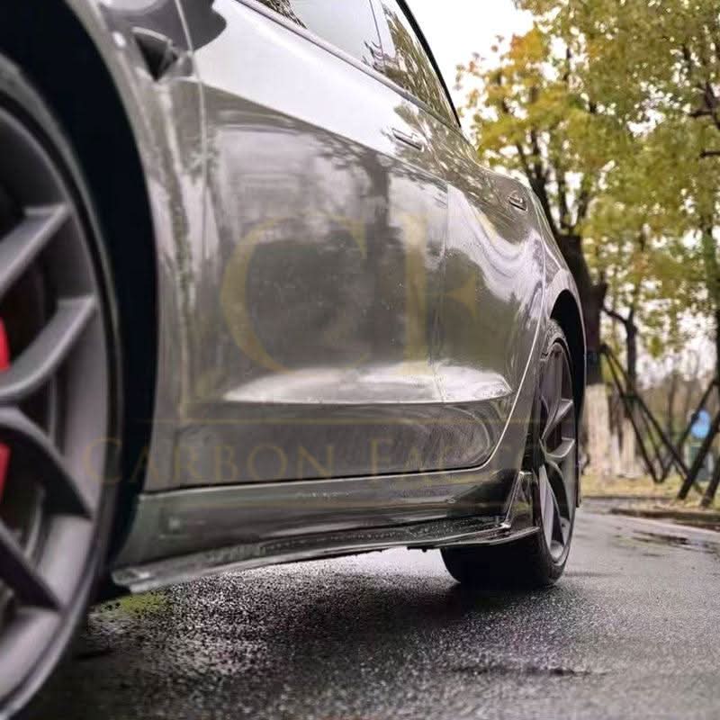 Gloss Black TR Style kit for Tesla Model 3 (2016-2023), featuring glossy black exterior accents and trim components.