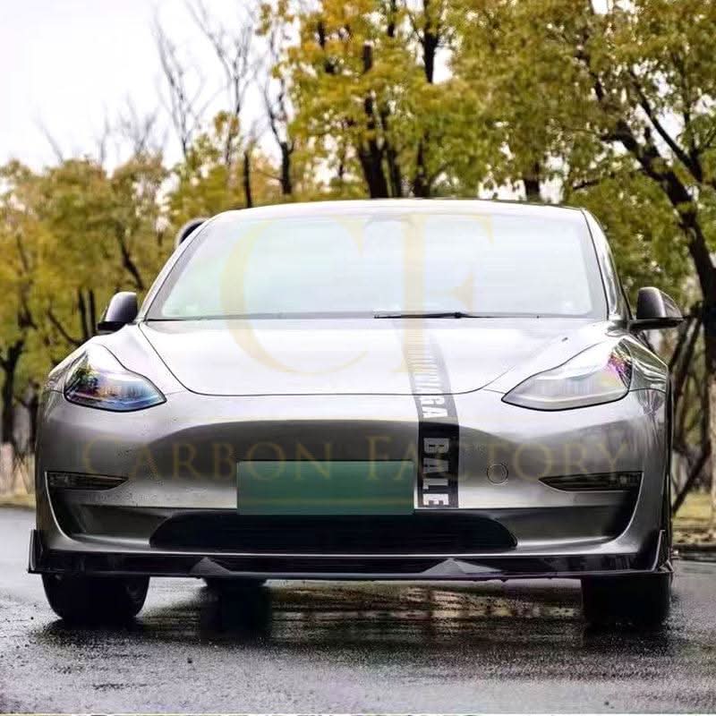 Gloss Black TR Style kit for Tesla Model 3 2016-2023, featuring gloss black exterior trim and aesthetic enhancements.