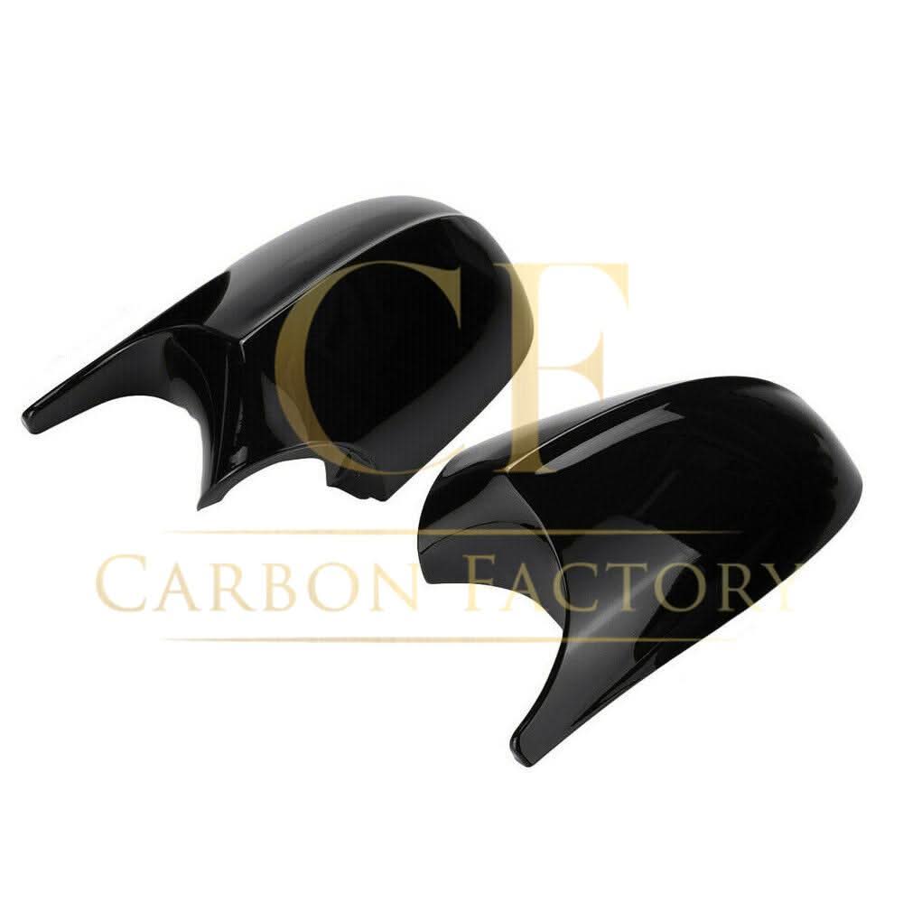 Gloss black MP Style replacement mirror covers for BMW 1 Series E81 E82 E87 E88 and 3 Series E90 E92 E93.
