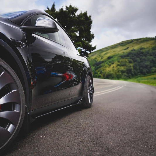 Competition Style Gloss Black Side Skirts for Tesla Model Y 19-24 - Carbon Factory