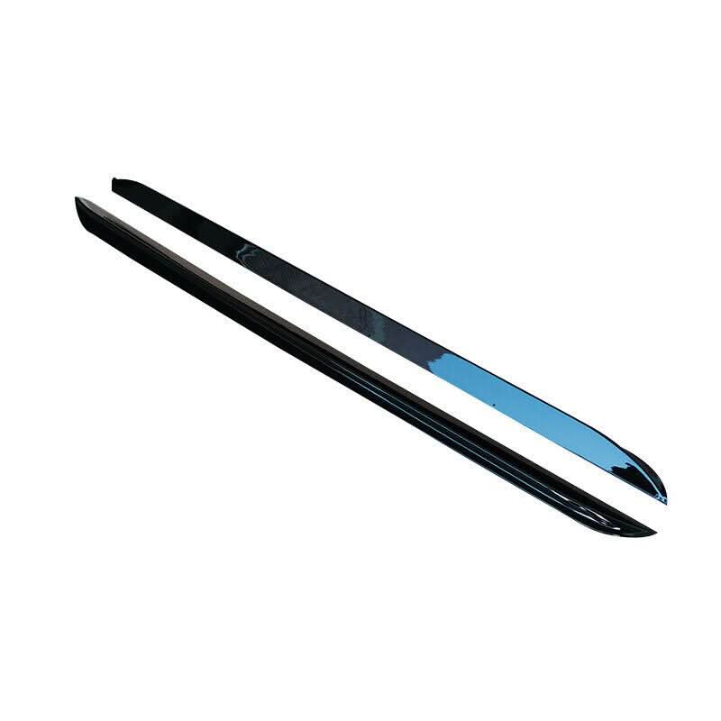 Gloss black MP Style side skirts for BMW 3 Series G20 G21, enhancing sporty look and aerodynamic design.
