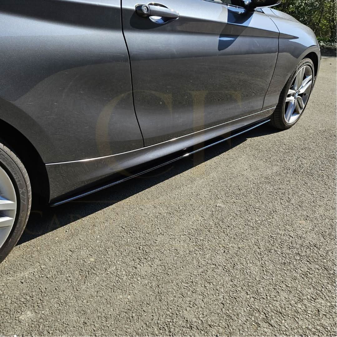 Gloss Black side skirt for BMW F22 2 Series and F87 M2, designed by MP Style, showing the sleek gloss black finish.