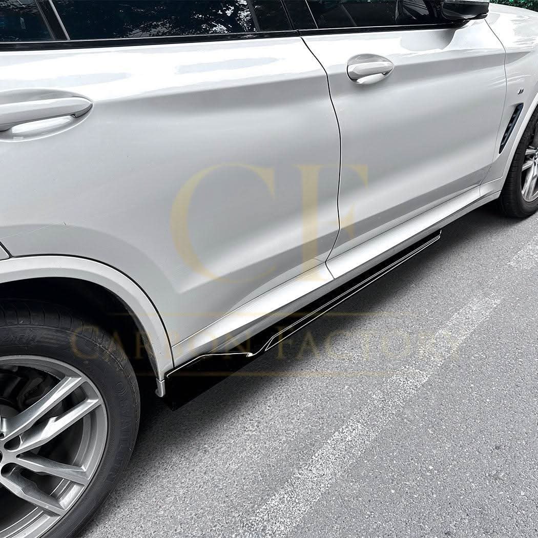 V Style Gloss Black Side Skirts for BMW G01 X3 G02 X4 18-24 - Carbon Factory