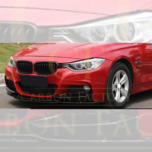 3D Style Gloss Black Front Splitter for BMW F30 F31 3 Series M Sport 12-19 - Carbon Factory