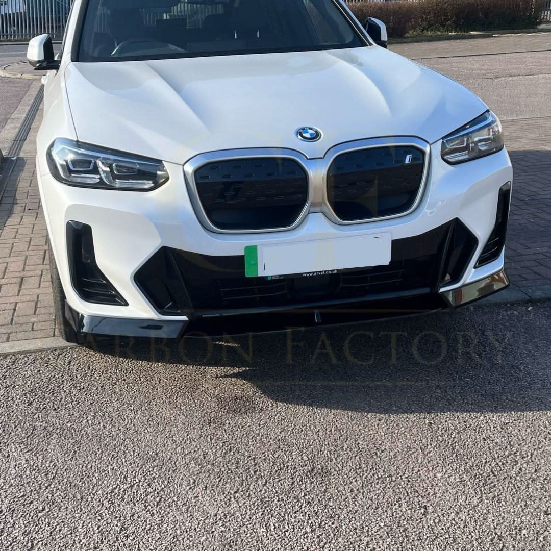 AC Style Gloss Black Front Splitter for BMW G01 X3 IX3 G02 X4 LCI 22-24 - Carbon Factory