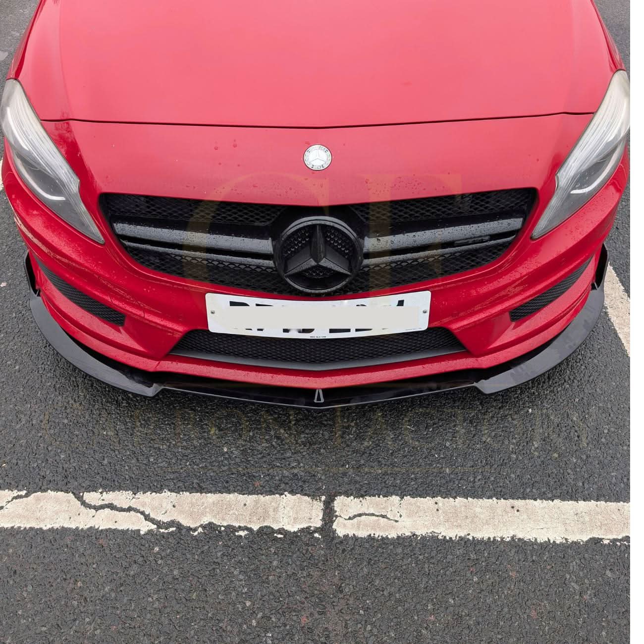 AMG Style Gloss Black Front Splitter for Mercedes Benz W176 A Class 13-15 - Carbon Factory