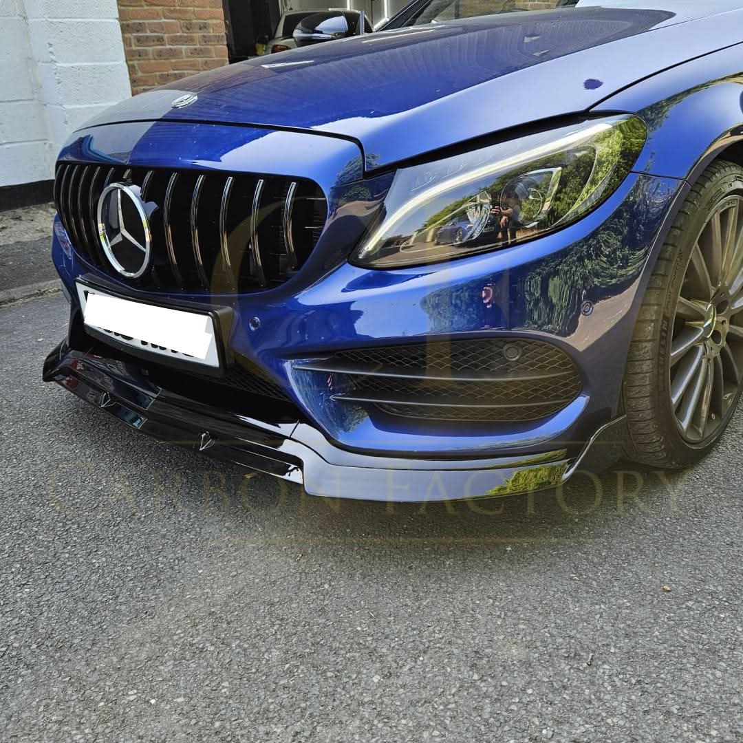 Brabus 2 Style Gloss Black Front Splitter for Mercedes Benz W205 C Class 15-18 - Carbon Factory