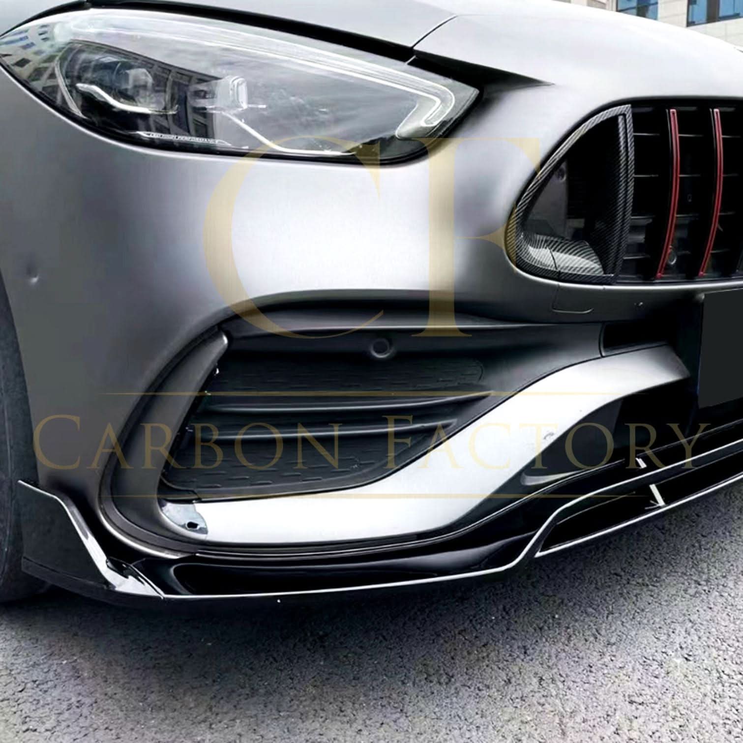 Brabus 2 Style Gloss Black Front Splitter for Mercedes Benz W206 C Class 22-Present - Carbon Factory