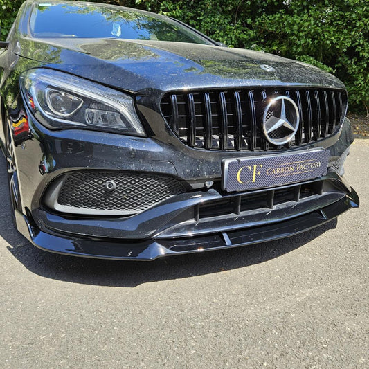 Brabus Style Gloss Black Front Splitter for Mercedes Benz W117 CLA 17-19 - Carbon Factory