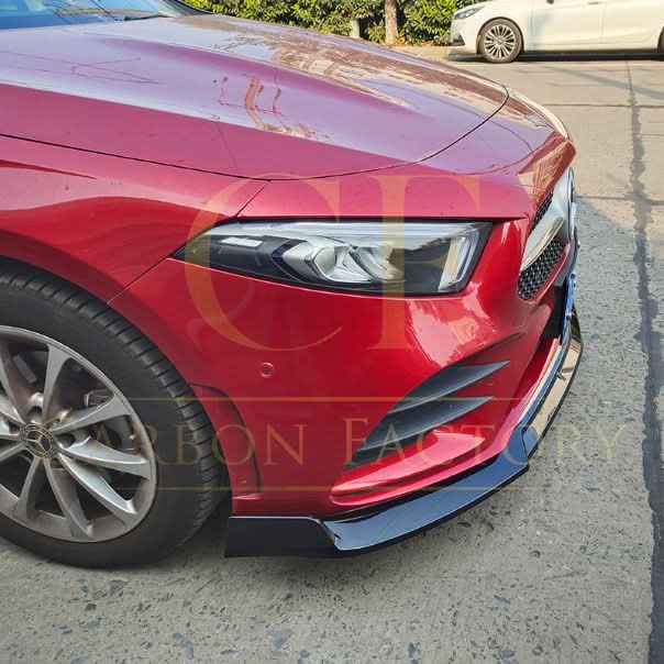 Brabus Style Gloss Black Front Splitter for Mercedes Benz W177 A Class 18-23 - Carbon Factory