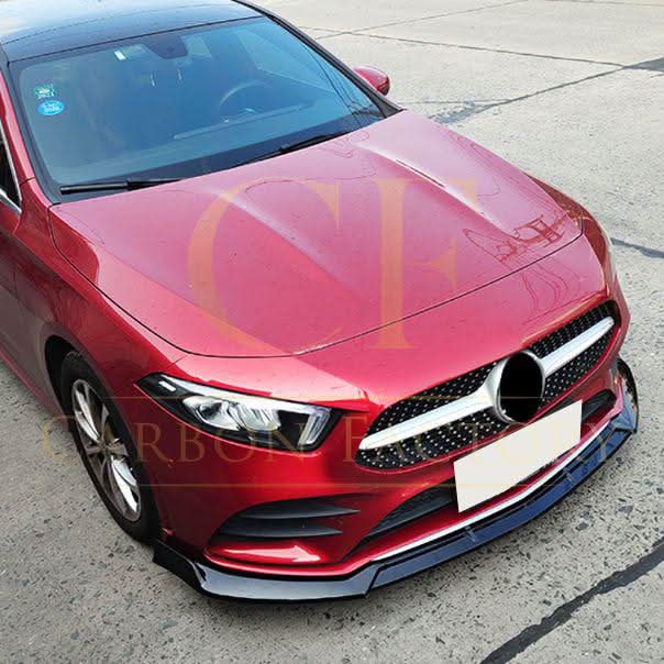 Brabus Style Gloss Black Front Splitter for Mercedes Benz W177 A Class 18-23 - Carbon Factory