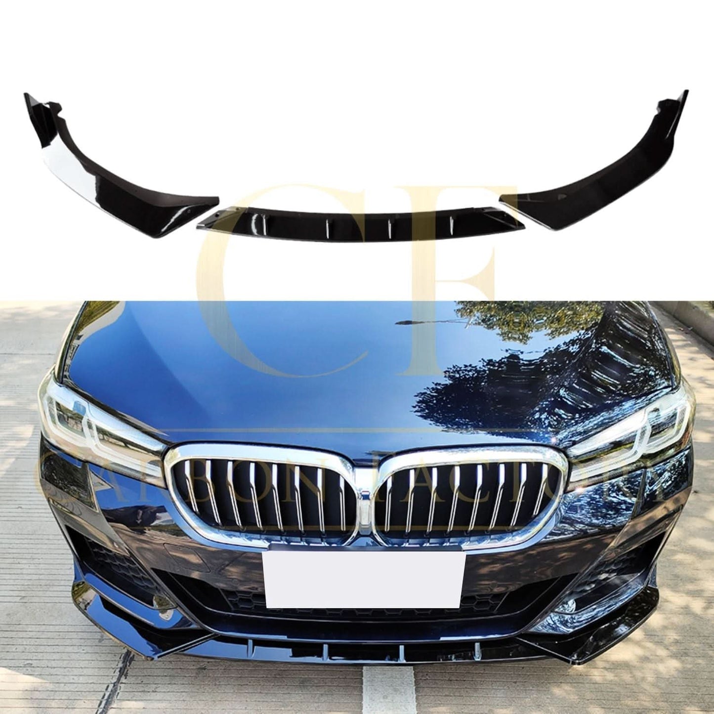CS Style Gloss Black Front Splitter for BMW G30 G31 5 Series LCI 21-24 - Carbon Factory