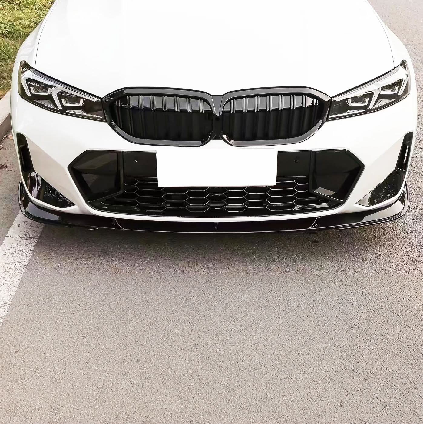 Gloss Black Front Splitter 3 Pieces for BMW 3 Series G20 G21 LCI 23-Present - Carbon Factory