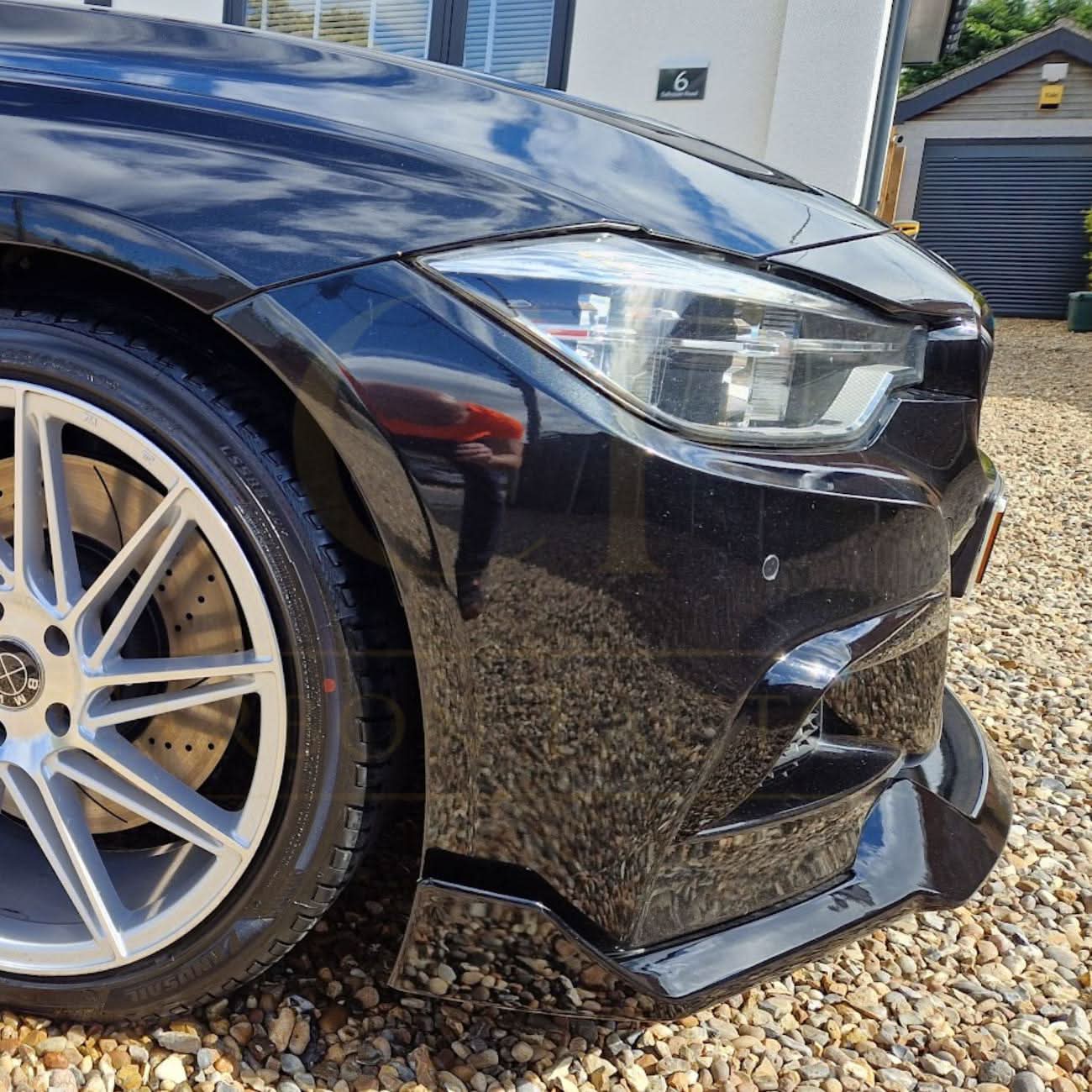 MAD Style Gloss Black Front Splitter for BMW F30 F31 3 Series M Sport 12-19 - Carbon Factory