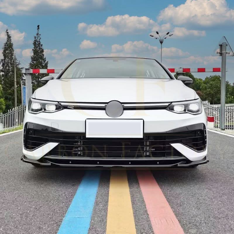 MAX V1 Style Gloss Black Front Splitter for VW Golf MK8 R 21-23 - Carbon Factory