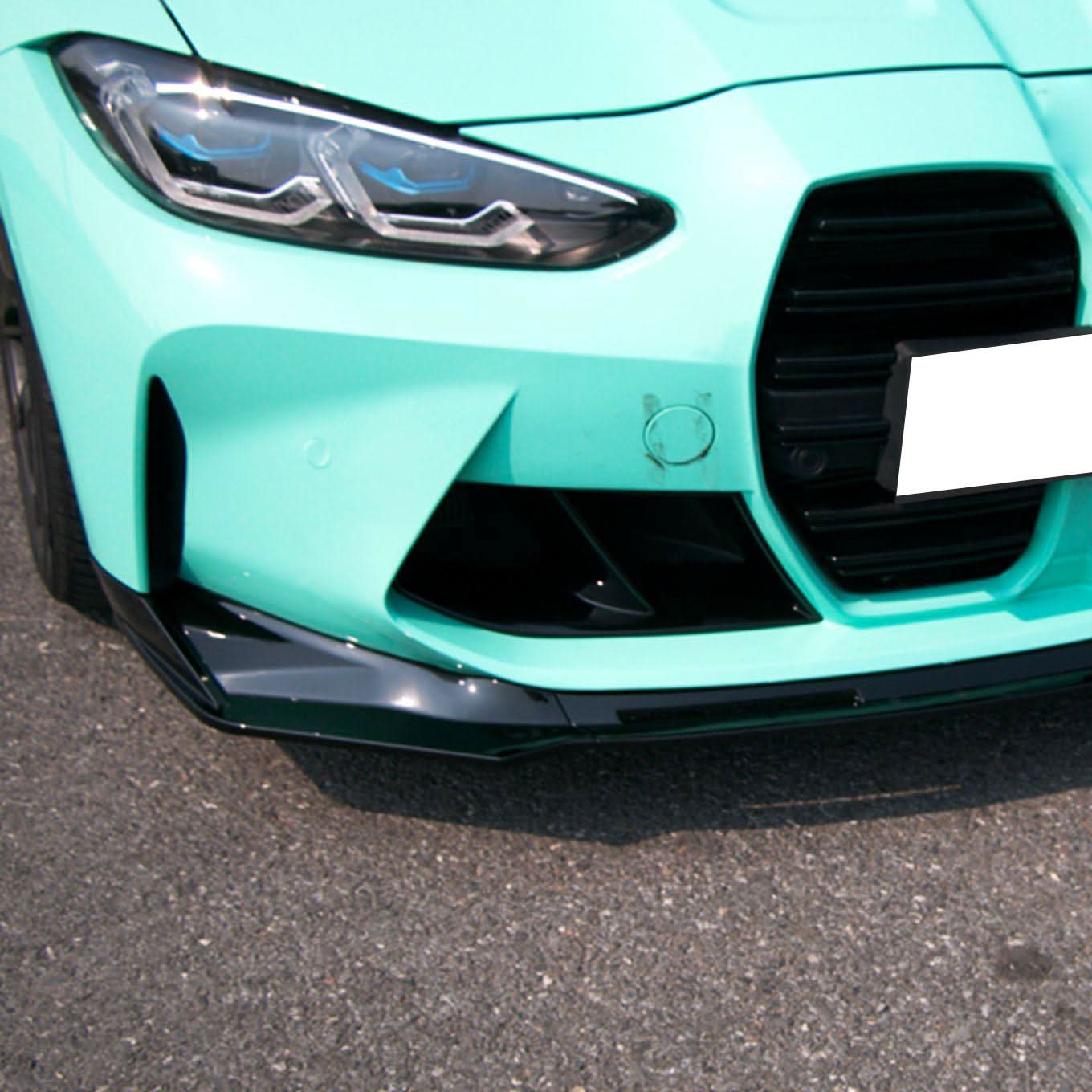 MP Style Gloss Black Front Splitter 3 Pieces for BMW G80 M3 G82 G83 M4 21-Present - Carbon Factory