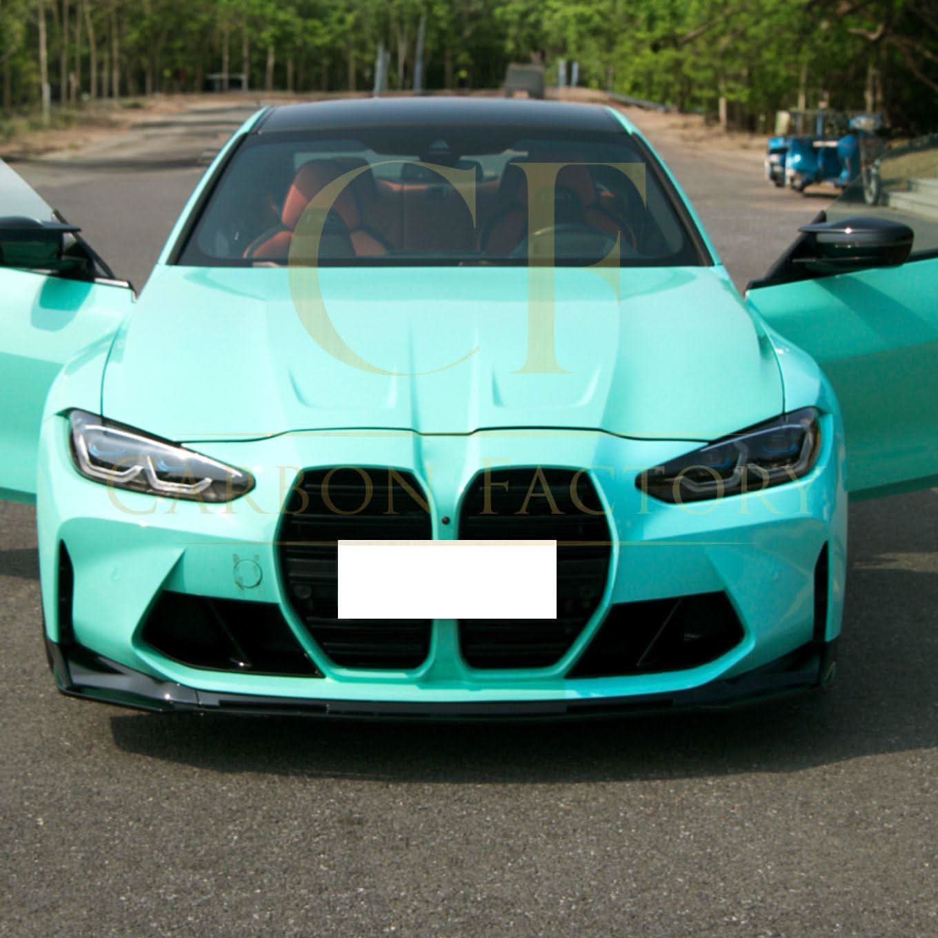 MP Style Gloss Black Front Splitter 3 Pieces for BMW G80 M3 G82 G83 M4 21-Present - Carbon Factory