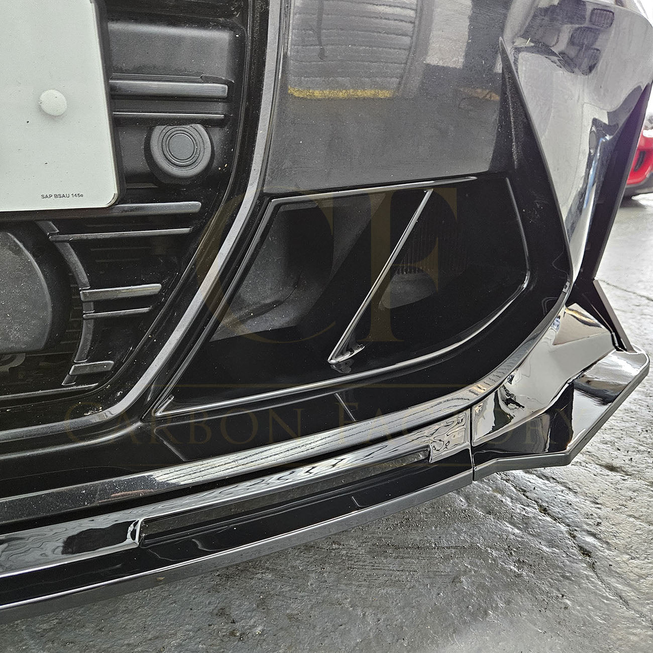 MP Style Gloss Black Front Splitter 3 Pieces for BMW G80 M3 G82 G83 M4 21-Present - Carbon Factory