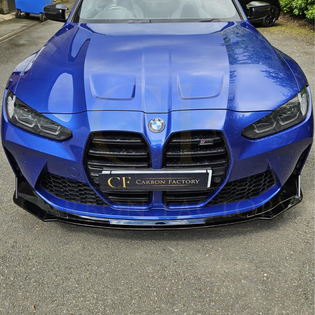 MP Style Gloss Black Front Splitter 3 Pieces for BMW G80 M3 G82 G83 M4 21-Present - Carbon Factory