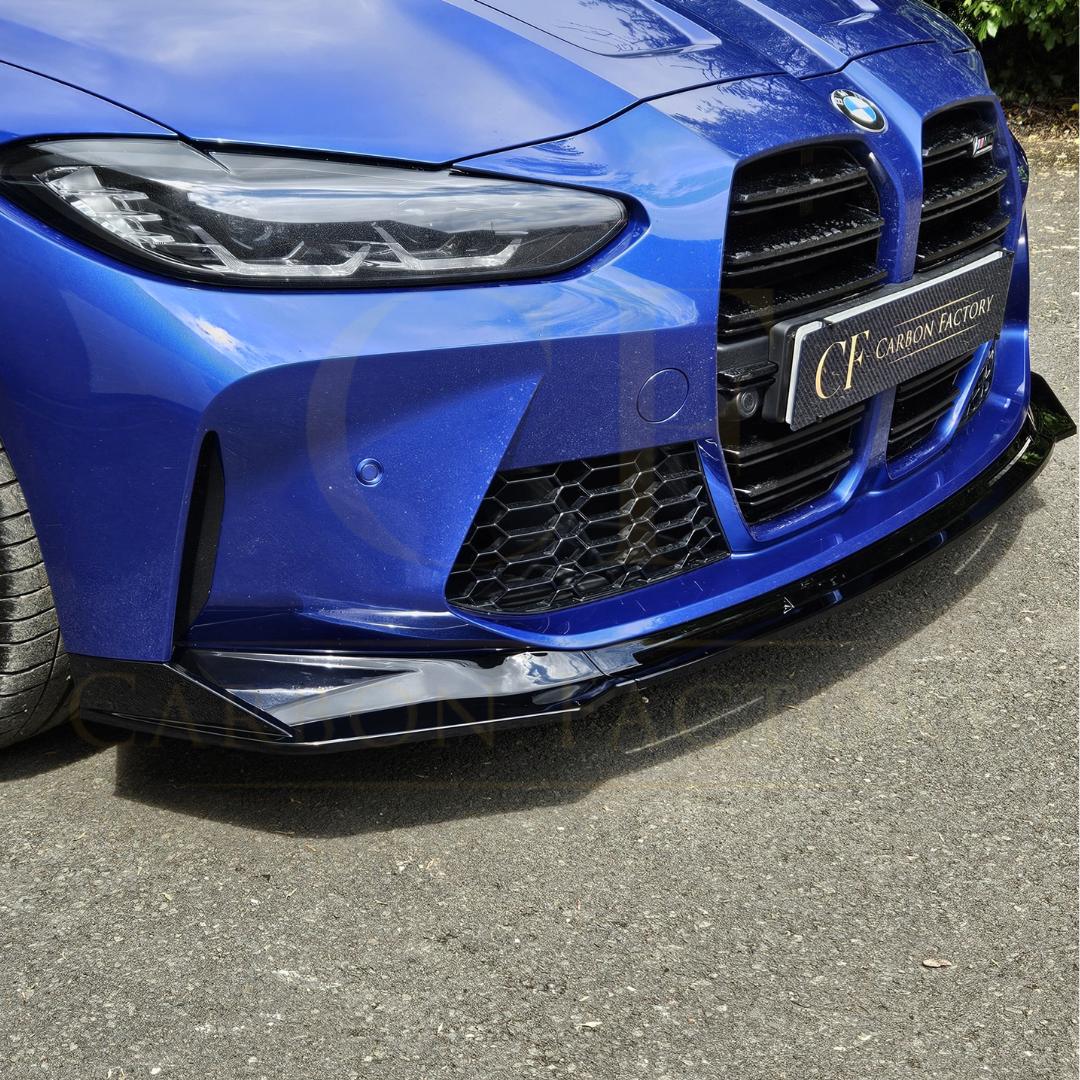 MP Style Gloss Black Front Splitter 3 Pieces for BMW G80 M3 G82 G83 M4 21-Present - Carbon Factory