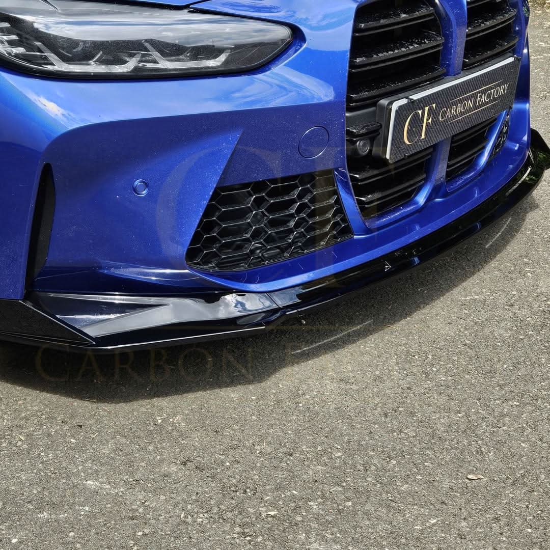 MP Style Gloss Black Front Splitter 3 Pieces for BMW G80 M3 G82 G83 M4 21-Present - Carbon Factory
