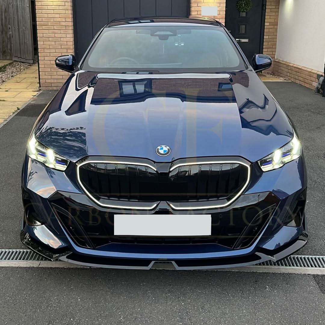 MP Style Gloss Black Front Splitter 4 Pieces for BMW G60 5 Series 24-Present - Carbon Factory