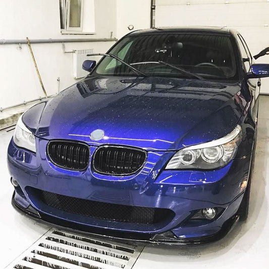 MP Style Gloss Black Front Splitter for BMW E60 E61 5 Series Standard Model 05-10 - Carbon Factory