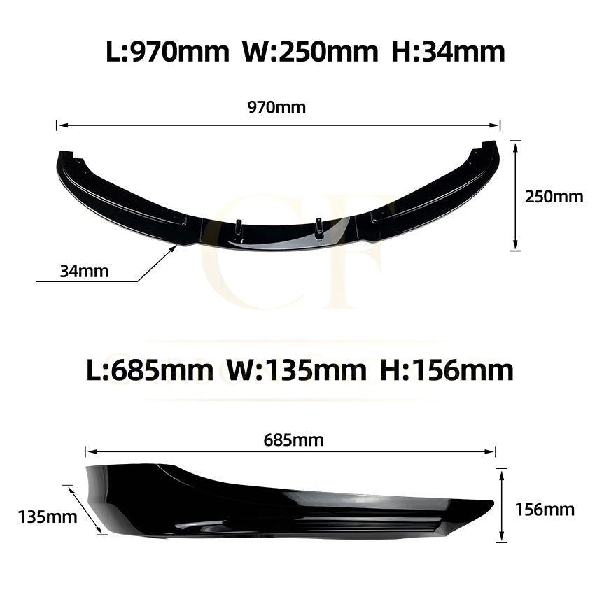 MP Style Gloss Black Front Splitter for BMW E90 E91 3 Series LCI Standard model 09-13 - Carbon Factory
