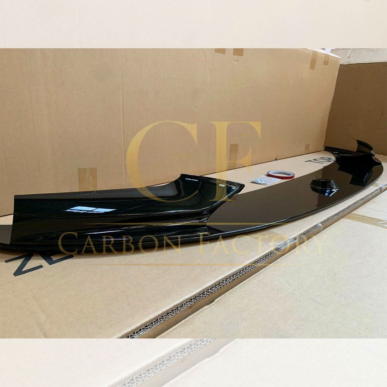 Gloss Black front splitter for BMW F10 F11 5 Series, MP Style, fits 2010-2017 models, enhances sporty front end appearance.