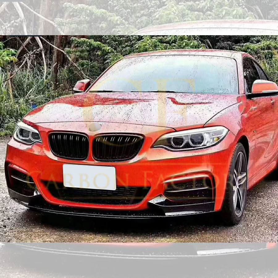 MP Style Gloss Black Front Splitter for BMW F22 2 Series M Sport 14-Present - Carbon Factory