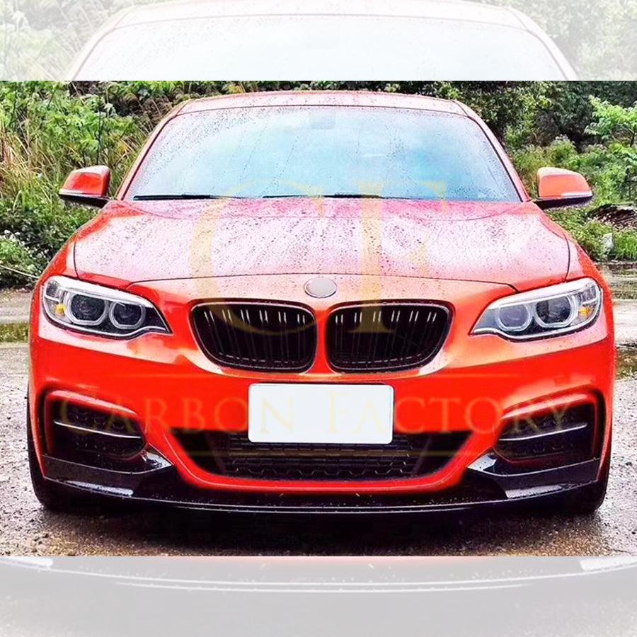 MP Style Gloss Black Front Splitter for BMW F22 2 Series M Sport 14-Present - Carbon Factory