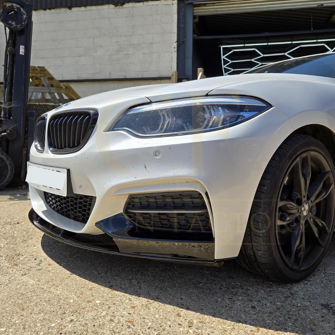 MP Style Gloss Black Front Splitter for BMW F22 2 Series M Sport 14-Present - Carbon Factory