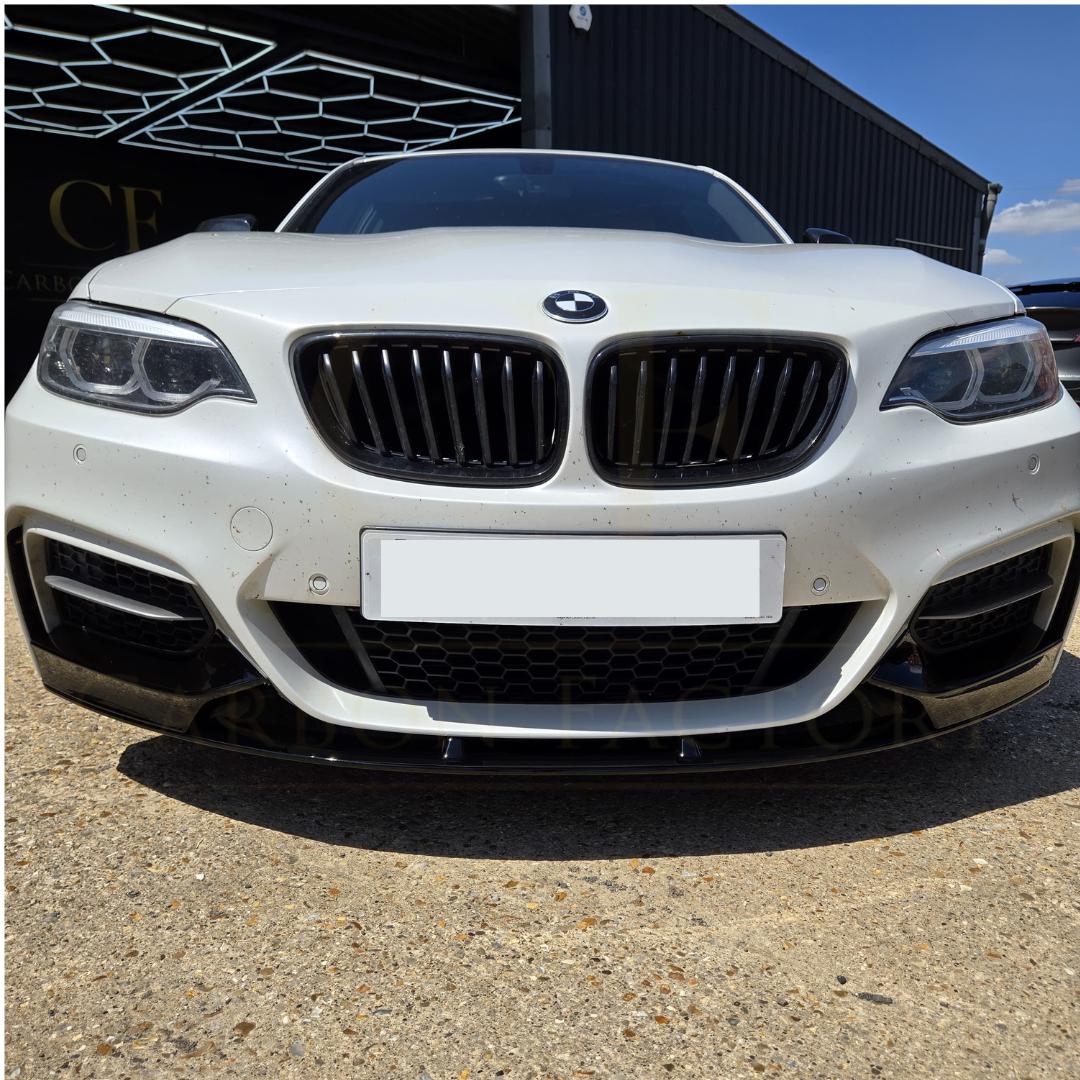 MP Style Gloss Black Front Splitter for BMW F22 2 Series M Sport 14-Present - Carbon Factory