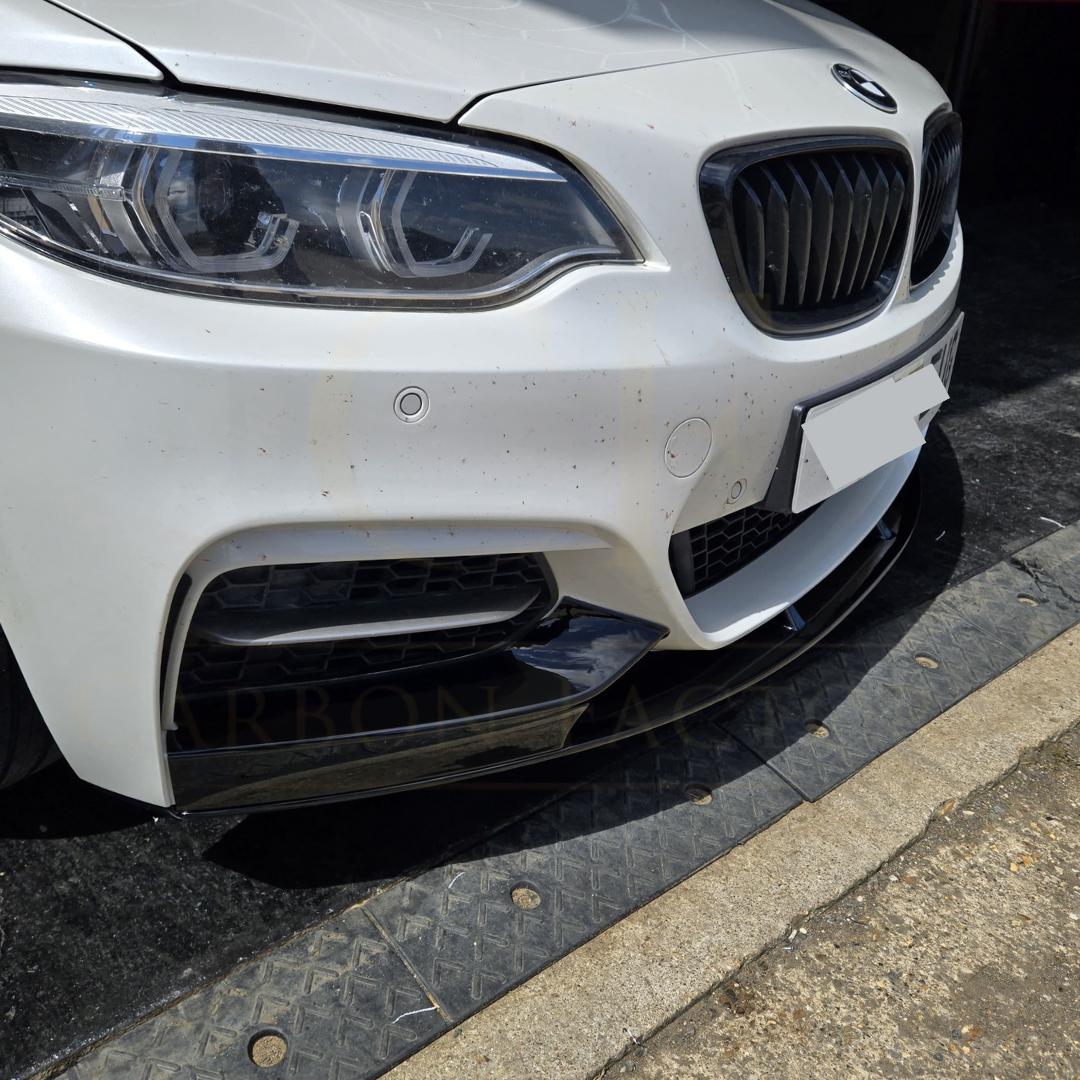 MP Style Gloss Black Front Splitter for BMW F22 2 Series M Sport 14-Present - Carbon Factory