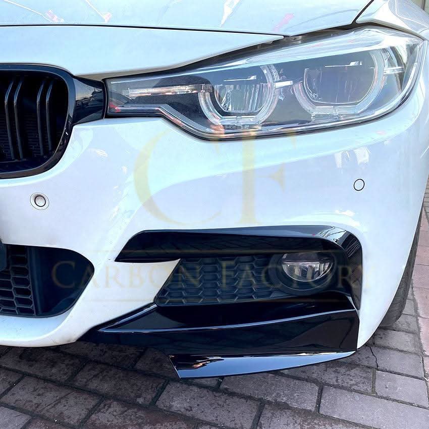 MP Style Gloss Black Front Splitter Upper Pieces for BMW F30 F31 3 Series 12-19 - Carbon Factory