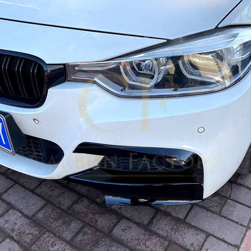 MP Style Gloss Black Front Splitter Upper Pieces for BMW F30 F31 3 Series 12-19 - Carbon Factory