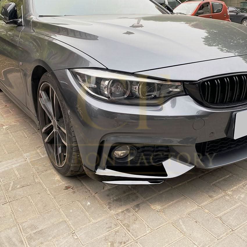 MP Style Gloss Black Front Splitter Upper Pieces for BMW F32 F33 F36 4 Series 14-20 - Carbon Factory