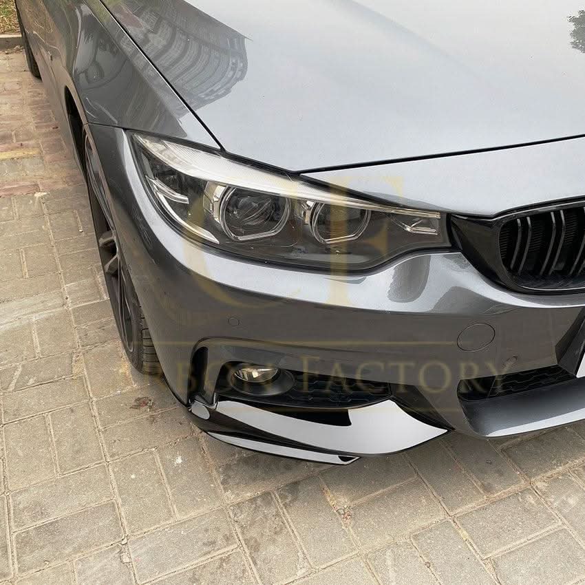 MP Style Gloss Black Front Splitter Upper Pieces for BMW F32 F33 F36 4 Series 14-20 - Carbon Factory