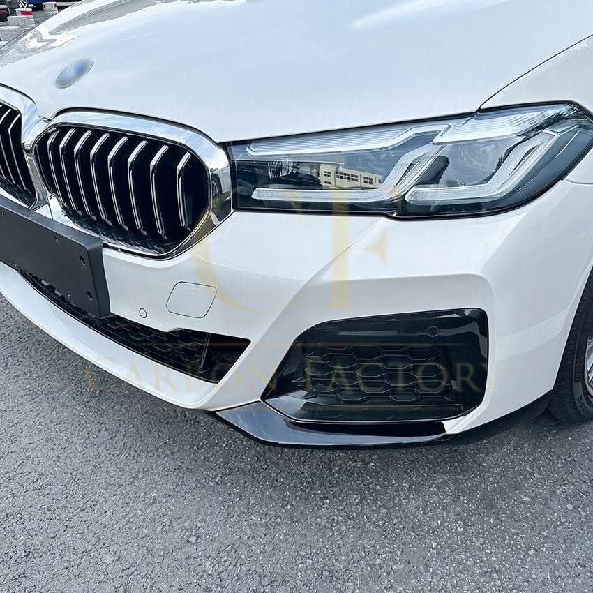 MP Style Gloss Black Front Splitter Upper Pieces for BMW G30 5 Series LCI 21-24 - Carbon Factory