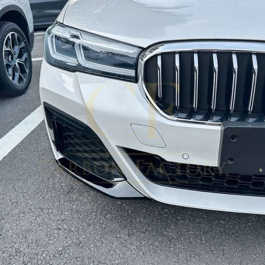 MP Style Gloss Black Front Splitter Upper Pieces for BMW G30 5 Series LCI 21-24 - Carbon Factory