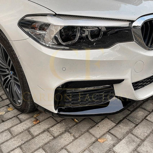 MP Style Gloss Black Front Splitter Upper Pieces for BMW G30 G31 5 Series Pre-LCI 17-20 - Carbon Factory