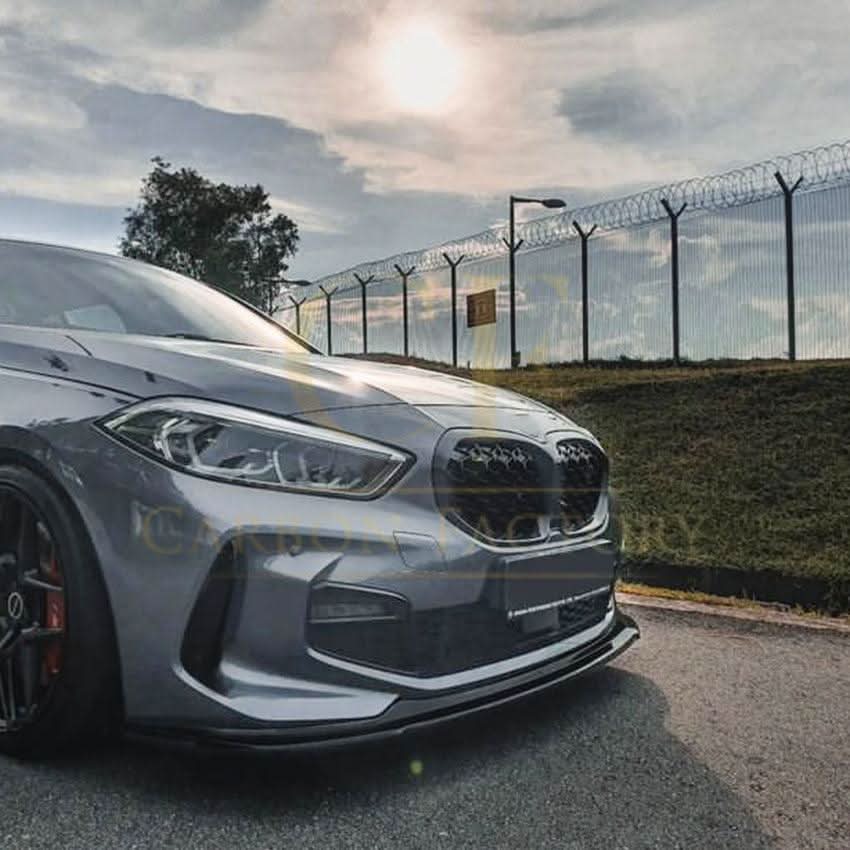 RS Style Gloss Black Front Splitter for BMW F40 1 Series 19-24 - Carbon Factory