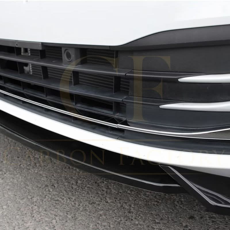 Style 1 Gloss Black Front Splitter for VW Golf MK8 21-23 - Carbon Factory