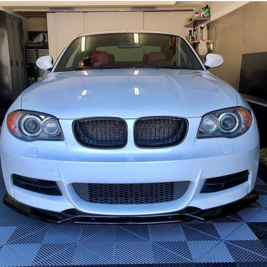 V Style Gloss Black Front Splitter for BMW 1 Series E82 E88 2007-2013 - Carbon Factory