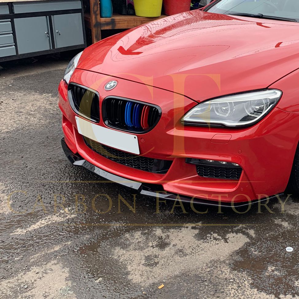 V Style Gloss Black Front Splitter for BMW 6 Series F06 F12 F13 M Sport 11-18 - Carbon Factory