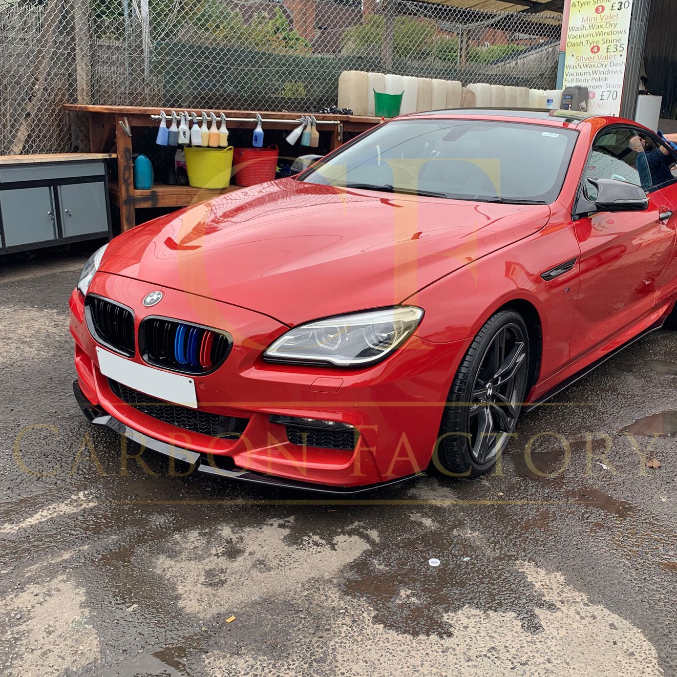 V Style Gloss Black Front Splitter for BMW 6 Series F06 F12 F13 M Sport 11-18 - Carbon Factory