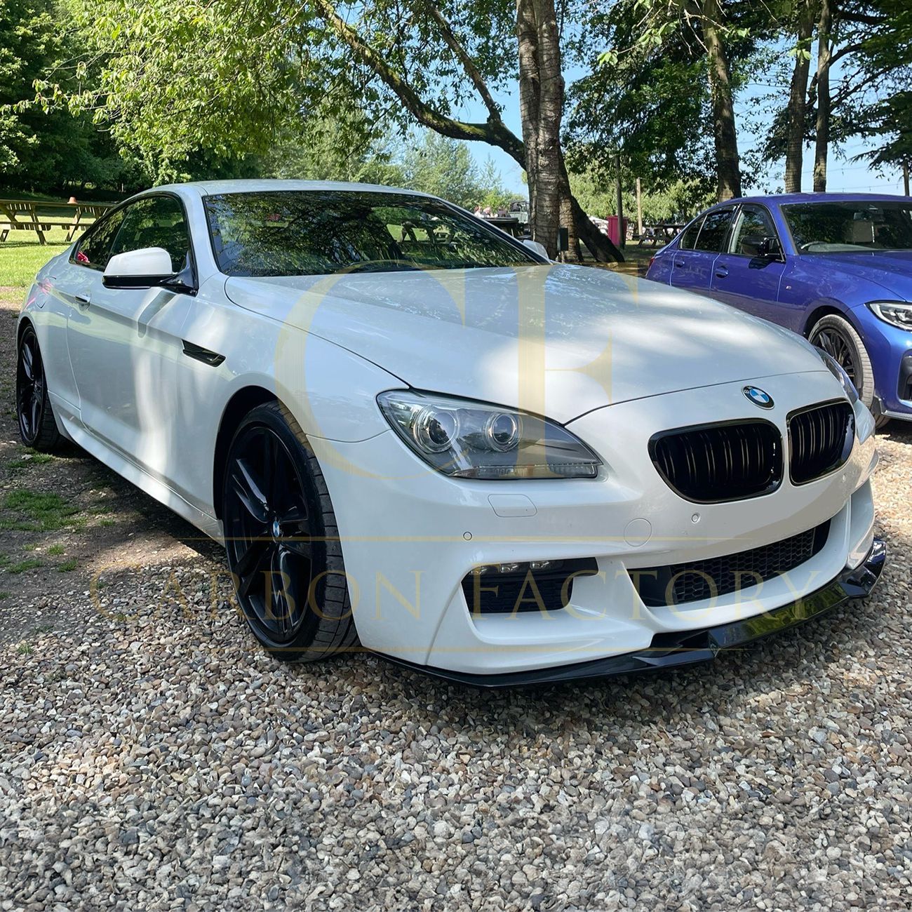 V Style Gloss Black Front Splitter for BMW 6 Series F06 F12 F13 M Sport 11-18 - Carbon Factory