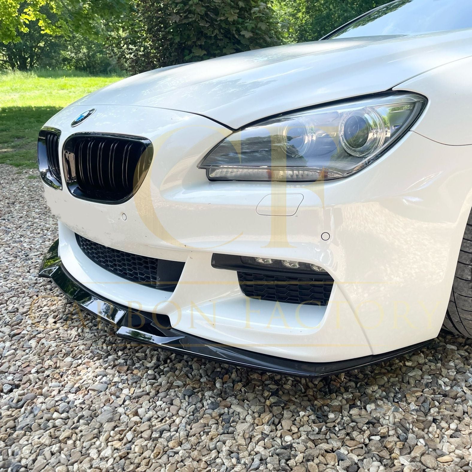 V Style Gloss Black Front Splitter for BMW 6 Series F06 F12 F13 M Sport 11-18 - Carbon Factory
